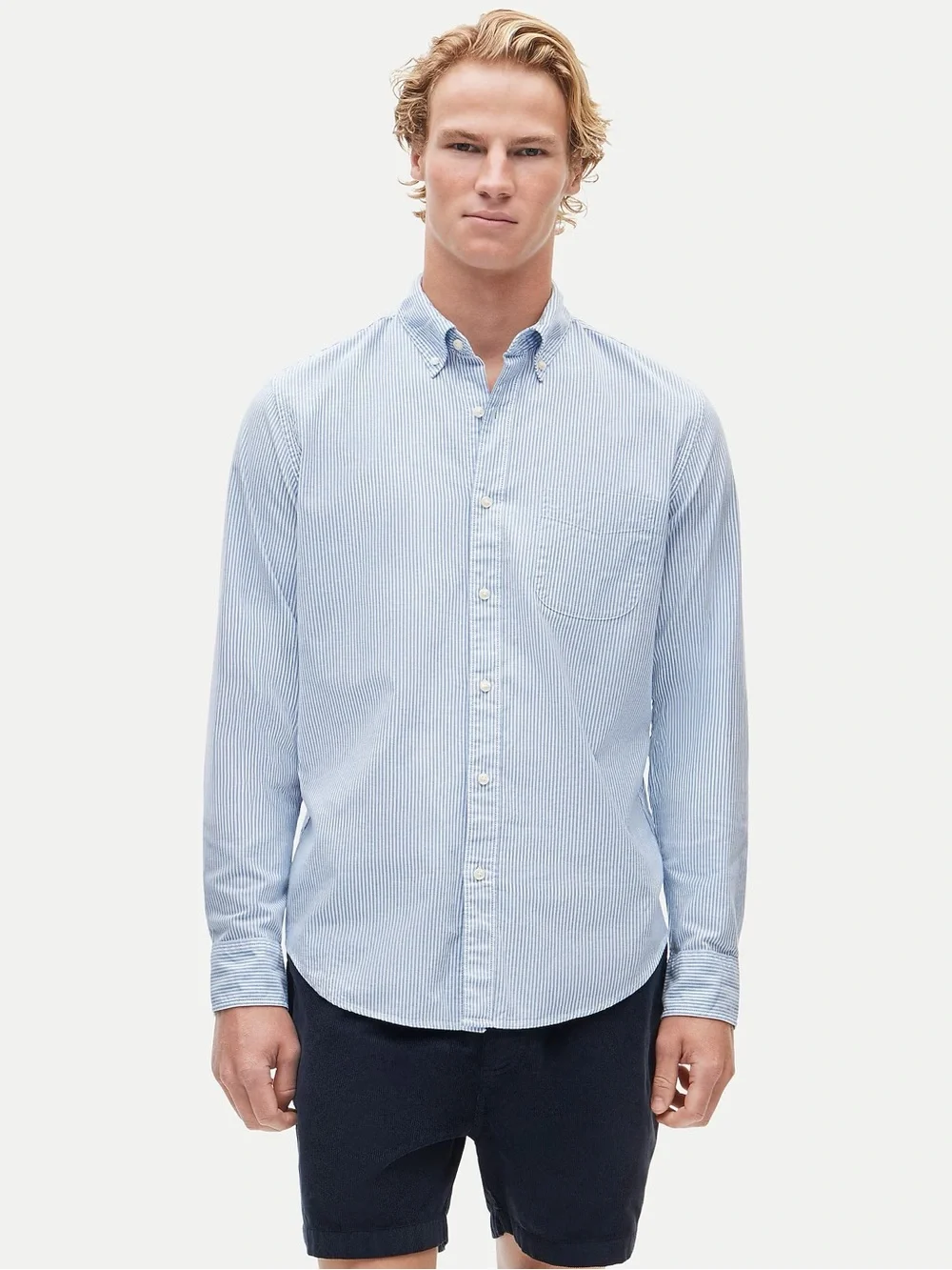J. Crew Slim Fit Broken-in organic cotton oxford shirt in Blue Size M $98 BG421